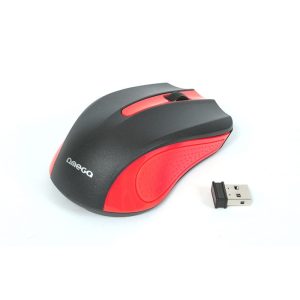 OMEGA MOUSE MYSZ WIRELESS 2 4GHz 1000DPI NANO USB RECEIVER BLACK RED [41795]